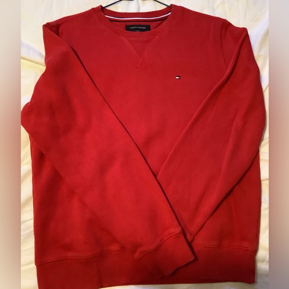Tommy Hilfiger Men's Vibrant Red Crewneck Sweatshirt